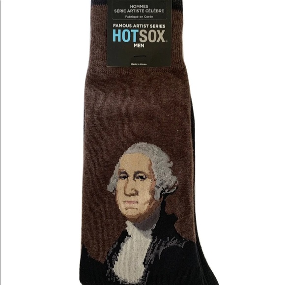 Hotsox Famous Artist Series Mens George Washington Crew Socks Size 10-13 - Picture 7 of 9